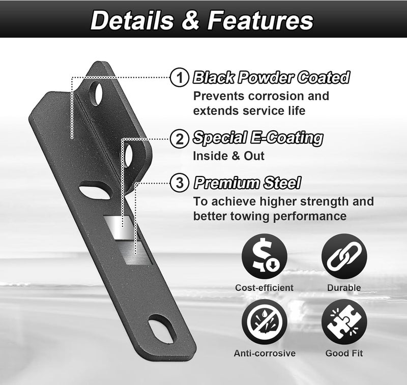 ROMELACK Hood Mount Light Brackets Ditch LED Pods Bracket Compatible with Toyota Tundra 2000-2006 (Black) - Image 3